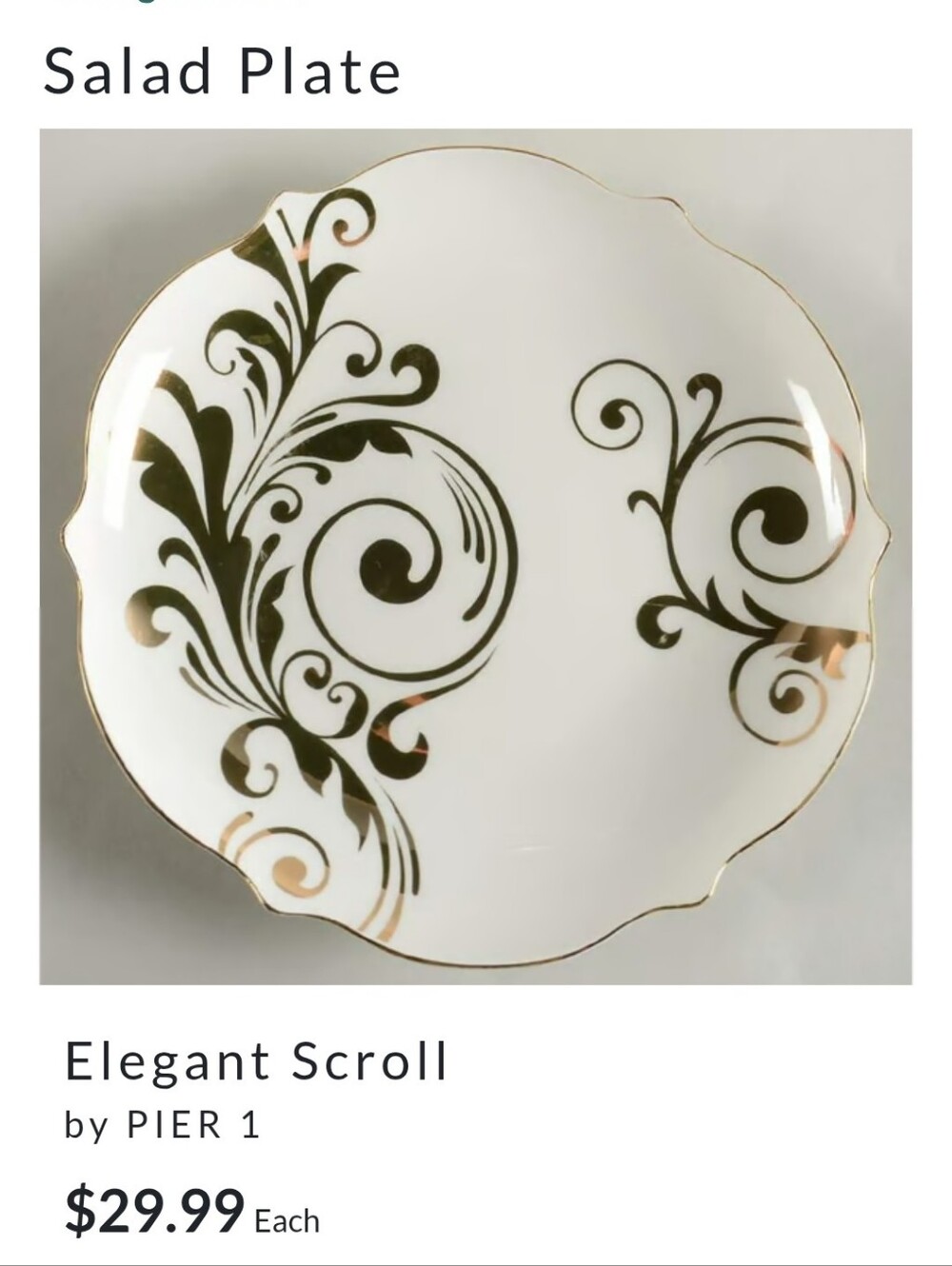 Pier 1 Elegant Scroll Plates - Picture 13 of 13